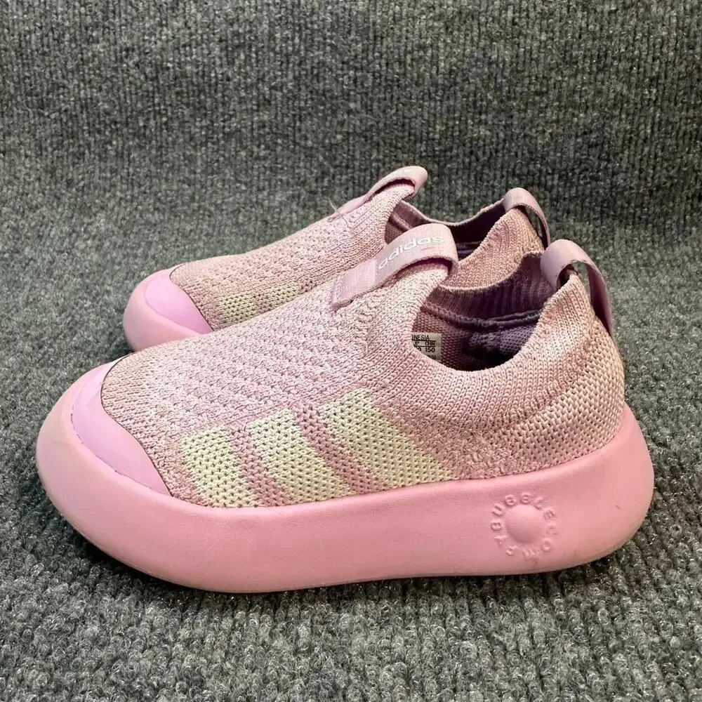 Adidas Kid's BubbleComfy Toddler Shoes Pink Slip On Sportswear Sneakers 8.5